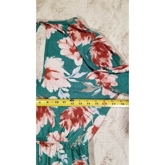 ✨️CL Paris To Jena Vibrant Green Red White Floral Print - Picture 8 of 10